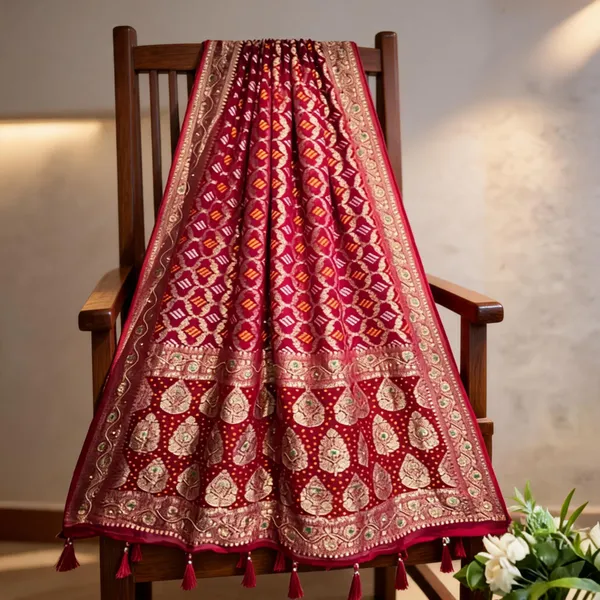 Pink_Georgette_Bandhani_Hand_Work_Dupatta_For_Women
