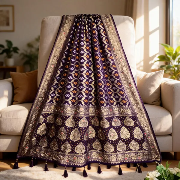 Purple_Georgette_Bandhani_Hand_Work_Dupatta_For_Women