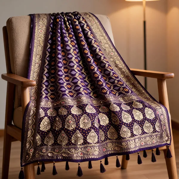 Purple_Georgette_Bandhani_Hand_Work_Dupatta_For_Women