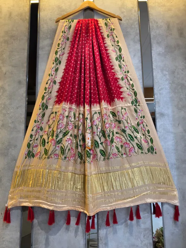 Red_Modal_Silk_Designer_Dupatta_For_Women
