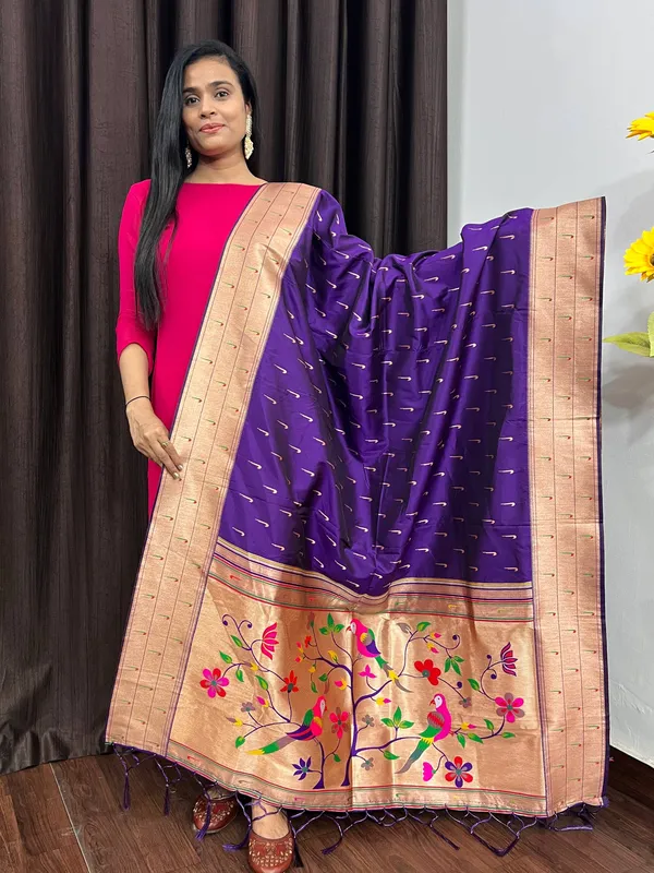 Multicolor_Silk_Designer_Dupatta_For_Women