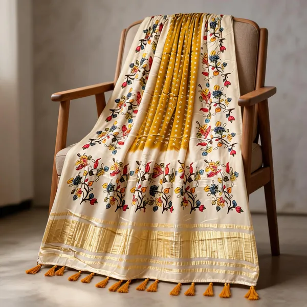 Yellow_Modal_Silk_Floral_Bandhani_Print_Dupatta_For_Women