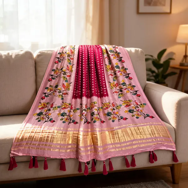 Pink_Modal_Silk_Floral_Bandhani_Print_Dupatta_For_Women