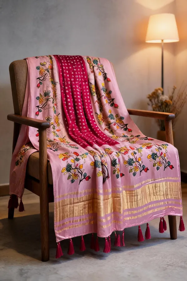 Pink_Modal_Silk_Floral_Bandhani_Print_Dupatta_For_Women