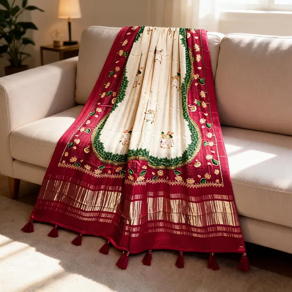 Pink_Modal_Silk_Pichwai_Hand_Work_Dupatta_For_Women