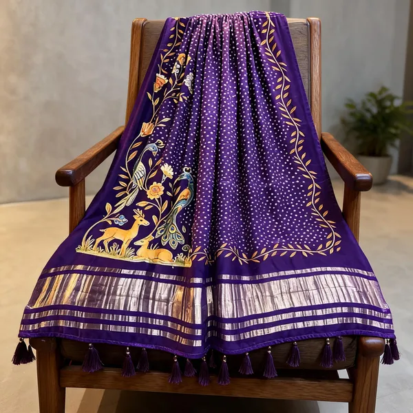 Violet_Silk_Gajji_Modal_Bandhani_Print_Dupatta_For_Women