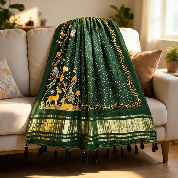 Green_Silk_Gajji_Modal_Bandhani_Print_Dupatta_For_Women