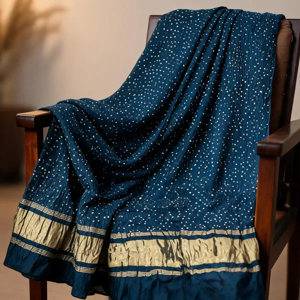 Emerald_Blue_Modal_Silk_Bandhani_Tissue_Pallu_Dupatta_For_Women