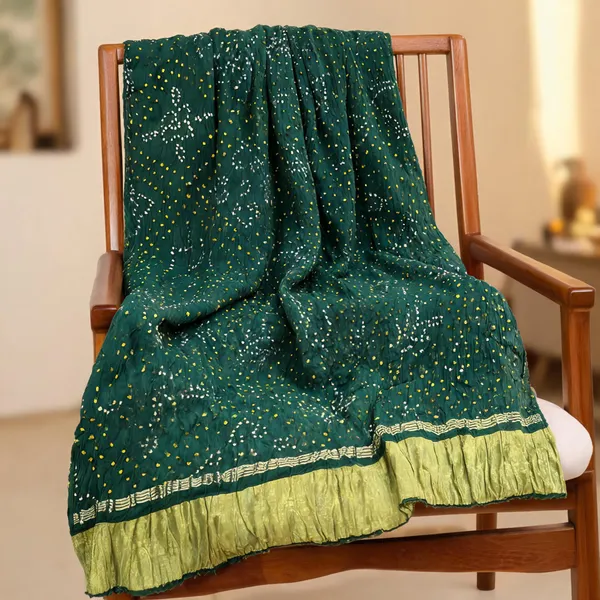 Green_Modal_Silk_Bandhani_Tissue_Pallu_Dupatta_For_Women