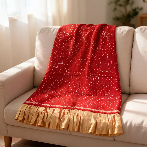 Red_Modal_Silk_Bandhani_Tissue_Pallu_Dupatta_For_Women