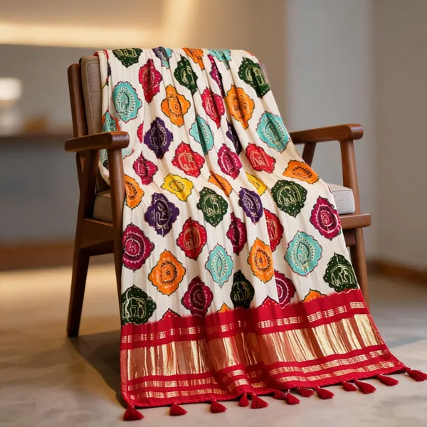 Multicolor_Modal_Silk_Elephant_Motif_Bandhani_Print_Dupatta_For_Women
