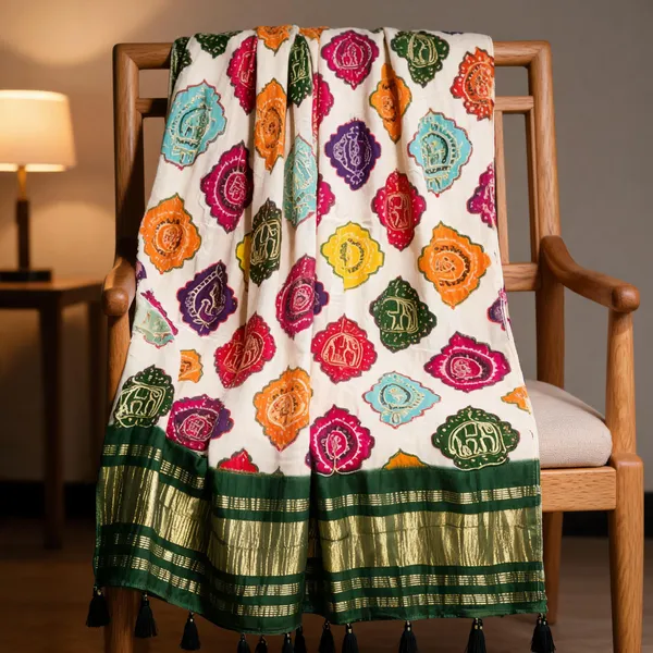 Multicolor_Modal_Silk_Elephant_Motif_Bandhani_Print_Dupatta_For_Women