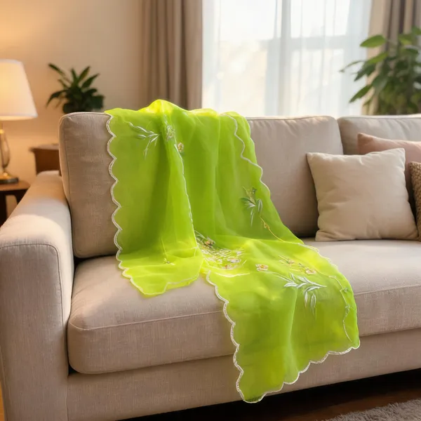 Green_Organza_Hand_Painted_Sequin_Border_Dupatta_For_Women