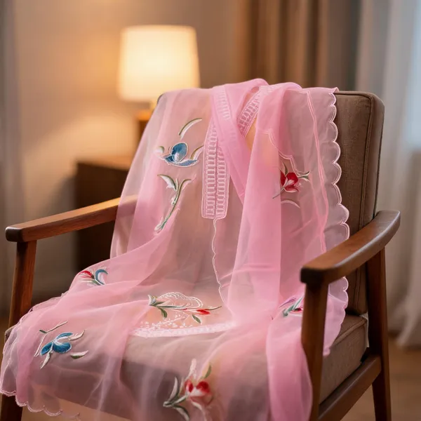 Pink_Organza_Hand_Painted_Sequin_Border_Dupatta_For_Women