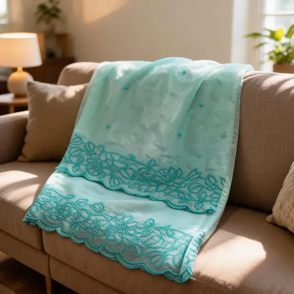 Blue_Organza_Tone-To-Tone_Embroidered_Border_Dupatta_For_Women