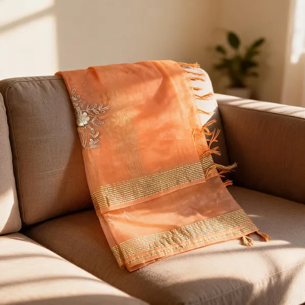 Orange_Organza_Gota_Patti_Zari_Border_Dupatta_For_Women