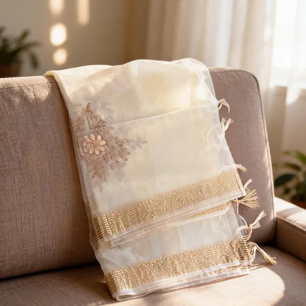 White_Organza_Gota_Patti_Zari_Border_Dupatta_For_Women