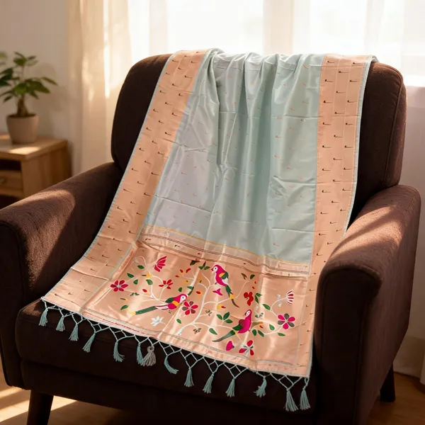 Blue_Silk_Paithani_Parrot_Muniya_Border_Dupatta_For_Women