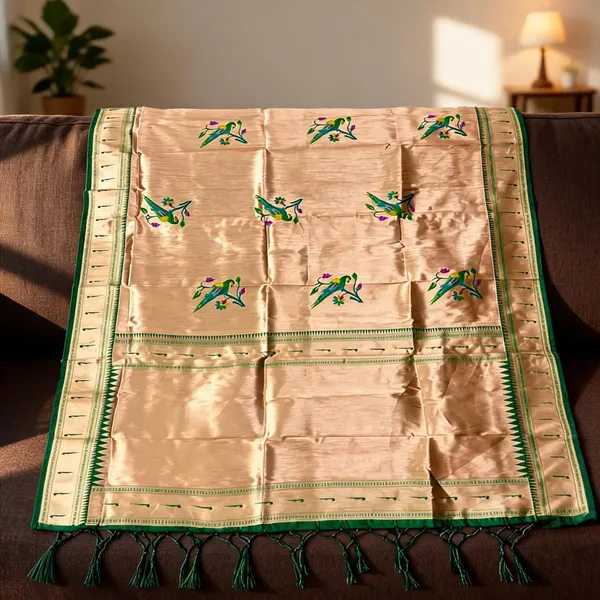 Multicolor_Silk_Full_Zari_Parrot_Pattern_Paithani_Dupatta_For_Women