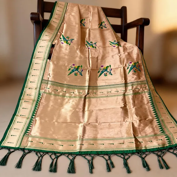 Multicolor_Silk_Full_Zari_Parrot_Pattern_Paithani_Dupatta_For_Women