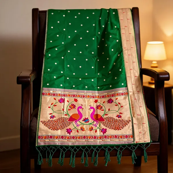 Multicolor_Silk_Paithani_Zari_Peacock_Dupatta_For_Women