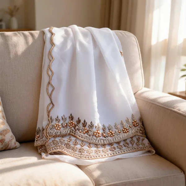 White_Silk_Stone_Work_Border_Dupatta_For_Women