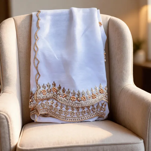 White_Silk_Stone_Work_Border_Dupatta_For_Women