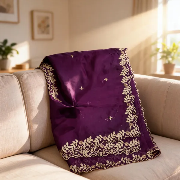 Purple_Silk_Four-Side_Border_Dupatta_For_Women
