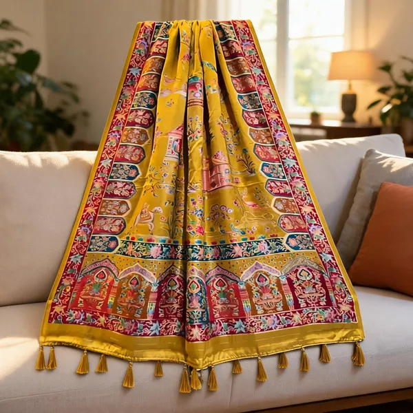 Yellow_Silk_Pashmina_Print_All_Over_Figure_Design_Dupatta_For_Women
