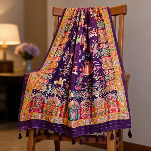Violet_Silk_Pashmina_Print_All_Over_Figure_Design_Dupatta_For_Women