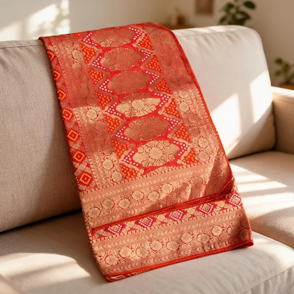 Orange_Viscose_Silk_Bandhani_Zari_Designer_Pallu_Dupatta_For_Women