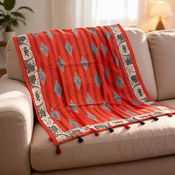 Multicolor_Tussar_Silk_Digital_Printed_Tassel_Dupatta_For_Women