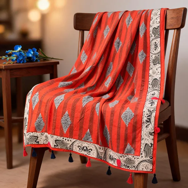 Multicolor_Tussar_Silk_Digital_Printed_Tassel_Dupatta_For_Women