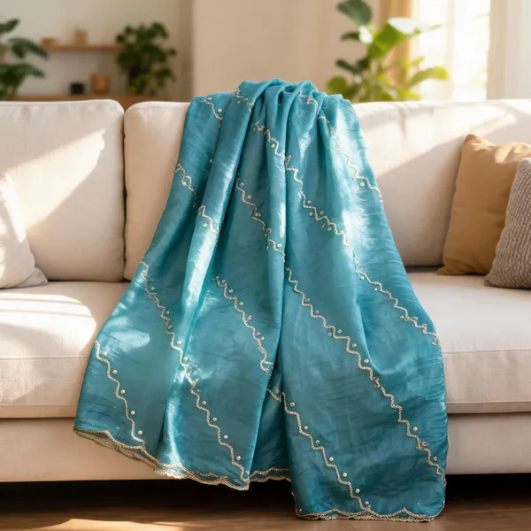 Blue_Vichitra_Silk_Sequin_Scalloped_Border_Dupatta_For_Women