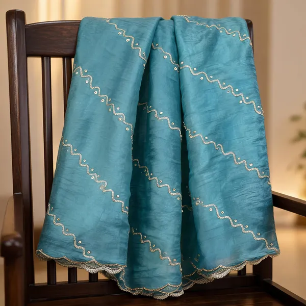 Blue_Vichitra_Silk_Sequin_Scalloped_Border_Dupatta_For_Women