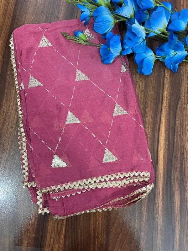 Pink_Chiffon_Sequins_Gota_Lace_Dupatta_For_Women