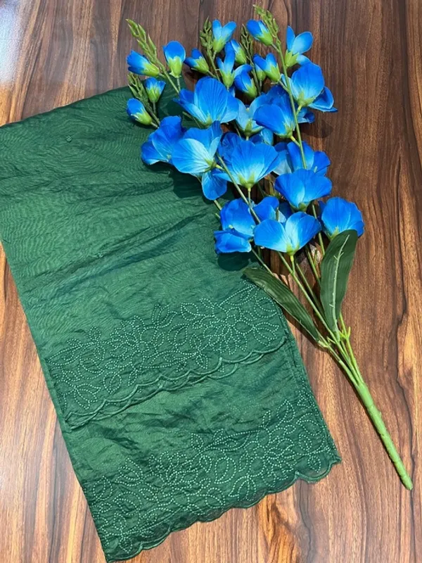 Emerald_Green_Organza_Tone-To-Tone_Embroidered_Border_Dupatta_For_Women