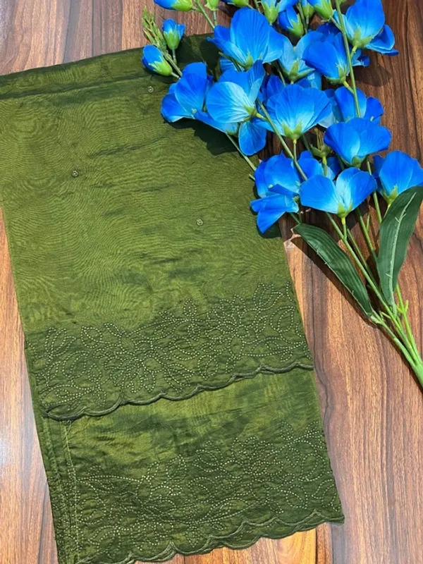 Green_Organza_Tone-To-Tone_Embroidered_Border_Dupatta_For_Women