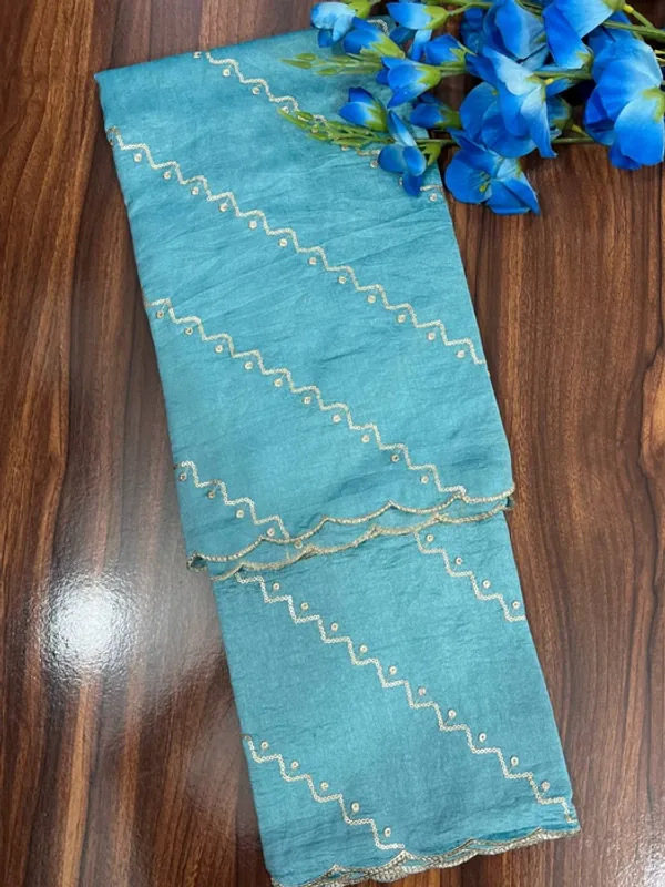 Blue_Vichitra_Silk_Sequin_Scalloped_Border_Dupatta_For_Women