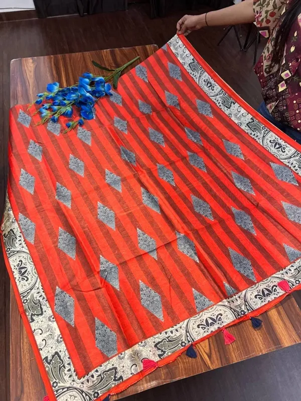Multicolor_Tussar_Silk_Digital_Printed_Tassel_Dupatta_For_Women
