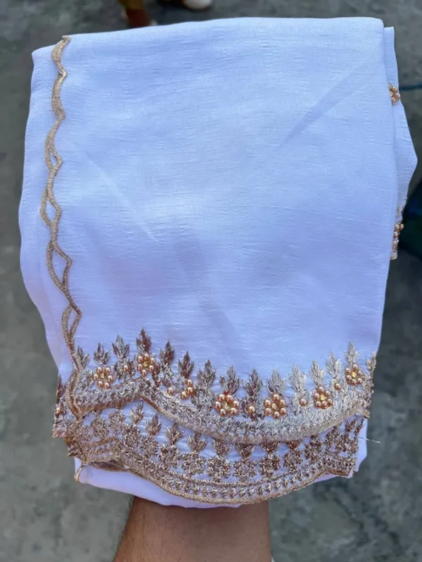 White_Silk_Stone_Work_Border_Dupatta_For_Women