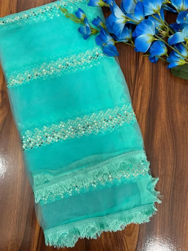 Blue_Net_Sequin_All_Over_Four-Side_Lace_Dupatta_For_Women