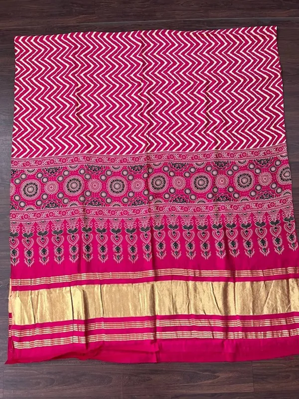 Multicolor_Gajji_Silk_Ajrakh_Leheriya_Printed_Dupatta_For_Women