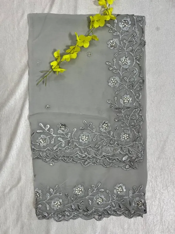 Georgette_Silver_Border_Dupatta_For_Women