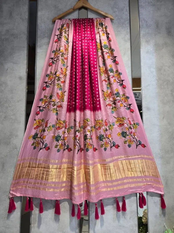 Pink_Modal_Silk_Floral_Bandhani_Print_Dupatta_For_Women