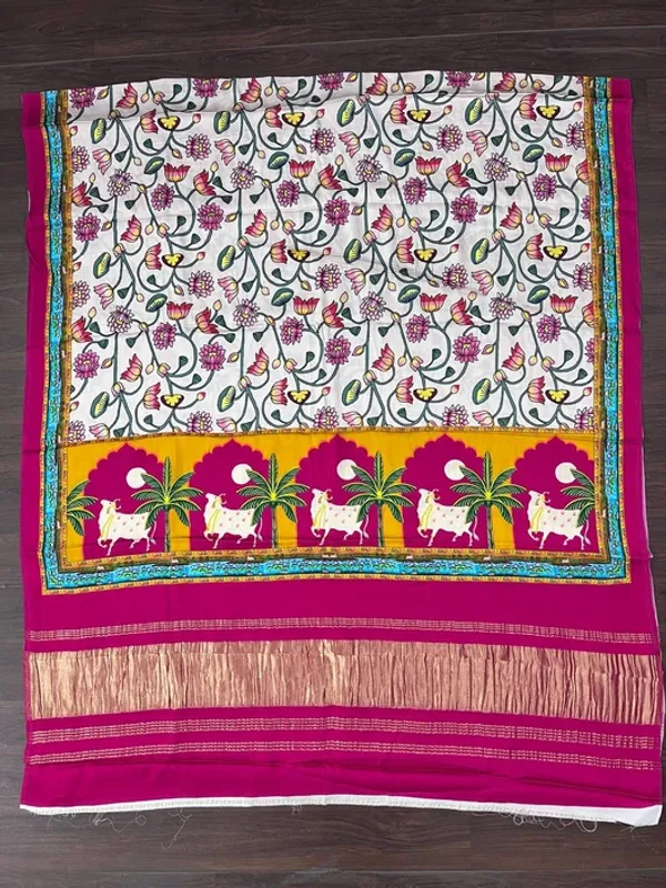 Multicolor_Modal_Silk_Kalamkari_Print_Tissue_Pallu_Dupatta_For_Women