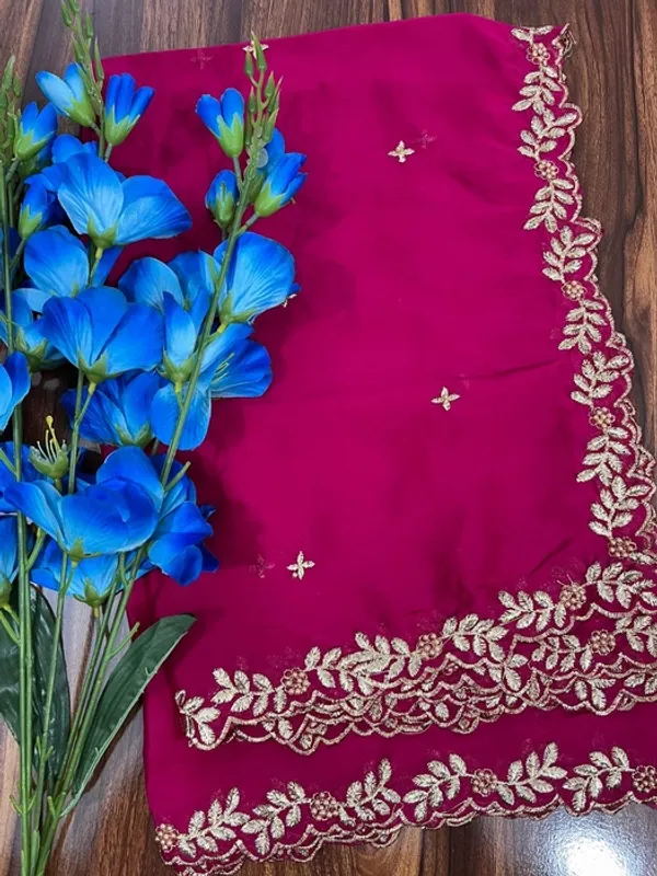 Pink_Silk_Four-Side_Border_Dupatta_For_Women