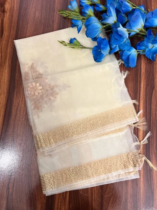 White_Organza_Gota_Patti_Zari_Border_Dupatta_For_Women