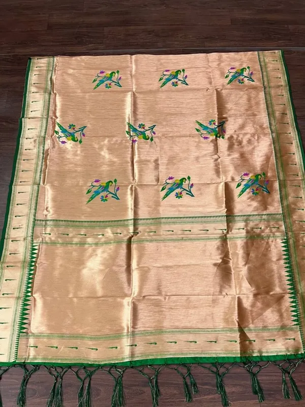 Multicolor_Silk_Full_Zari_Parrot_Pattern_Paithani_Dupatta_For_Women
