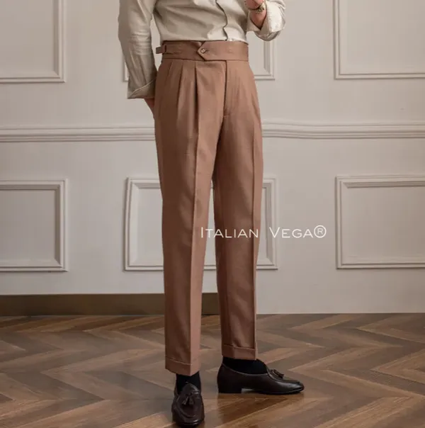 Khaki_Polyester_Signature_Gurkha_Pants_For_Men